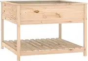 Solid Wood Pine Planter with Shelf | 111.5x111.5x81 cm Large Indoor/Outdoor Flower Pot for Garden, Balcony & Patio | Durable & Eco-Friendly Design with Storage Space