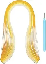 uxcell Paper Quilling Kit, 15.4 Inch 5mm Paper Quilling Strips with Blue Pen for Beginners DIY Hand Crafts Teaching Tools Flower Decoration(Light Yellow, Pack of 100)