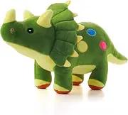 Dinosaur Plush Toy, 24" Stuffed Animal Triceratops Throw Plushie Pillow Doll, Soft Green Fluffy Friend Hugging Cushion - Present for Every Age & Occasion