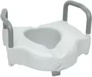 Elevated Raised Toilet Seat & Commode Riser with Removable Padded Handles...