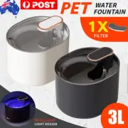 3L Pet Drinking Fountain Cat Dog Automatic Electric Drink Water Dispenser Filter