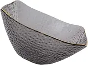 NAMOARLY Luxury Rim Square Serving Bowl Transparent Glass Salad and Fruit Bowl for Home Decor and Dining and Dishwasher Safe