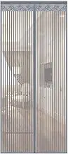 Magnetic Screen Door Mesh, Heavy Duty Door Screen with Magnetic Closure, Self-Sealing, Hands-Free Entry, Keeps Bugs and Mosquitos Out, for Patio Door, Sliding Door (Gray 80x210cm)