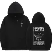 Cactus Jack Hoodie Men Women Double-sided Logo Print Look Mom I Can Fly Travis Scott Hoodies Unisex Fashion Hip Hop Streetwear K Q02159*black M