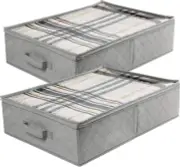 Foldable Under Bed Storage Bags, Closet Organizers and storage bins, Gray