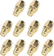10Pcs RF Coaxial Cable Adapter, SMA Female to RPSMA Female Coax Connector Set Kit, OFC Material with 50Ω Impedance, for GPS System, WiFi Hotspot,