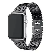 For Apple Watch 8 /7 /SE /6 /5 /4 /3 /2 /1 Ultra Stainless Steel Link Bracelet 38mm 40mm 41mm Strap Wristband - Black