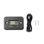 Hour Meter with Battery Timer LCD Digital Display RPM Car Motorcycle Jet Ski Boat Meter Counter Tachometer Gauge Engine Tool black