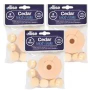 NEW 24pcs Cedar Moth Balls & Cedar Rings Repellent Wardrobe Drawer Mothballs