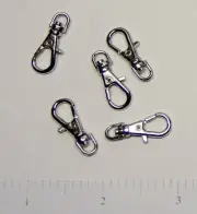 100 Small SWIVEL CLIPS for KEY RING 23mm x 9mm ~Plain Silver ~ Lobster Clasp end