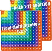 PETBSNVB Big Size Multiplication Pop it, Learn Counting and Multiplication with Pop Fidget Toy, Number Pop It, Fidget Toys, Bubble Sensory, Pop It Numbers Anti-Anxiety Mouse Bubbles Sensory (Rainbow)