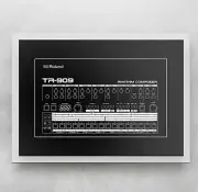 ROLAND TR-909 Drum Machine Inspired Poster Art ~ CANVAS PRINT 32x24"