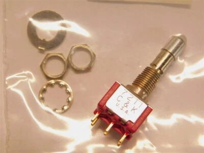 C&K 7211K2H3ZBE DPDT On-On-On .4VA @ 20V Miniature Locking Lever Toggle Switch