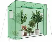 [Costway] Walk-in Greenhouse, Outdoor Portable Mini Greenhouse w/ PE Cover, Heavy-Duty Metal Frame, Roll-up Zipper Door, Double-Layer Screen Windows, Winter Hot House for Garden Yard, 200 x 77 x 169 cm