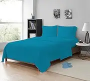 MistyMorning Flat Sheet, Soft & Premium quality Bedding & Linen, Egyptian Cotton with 200 Thread Count. (Teal, Double)