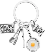 [YALLNASL] Chef Keychain Accessories Food Cooking Gifts for Women Men Chef Birthday Gifts for Mom Dad Cook Lover Gifts Keychain for Bag Accessories Charms for Handbags Car Key Chain for Backpacks Bake Keychains