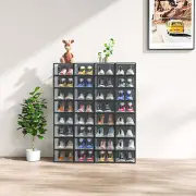 Small Black Plastic Mesh Shoe Box 32PCS Freely Combinable Storage Organizer