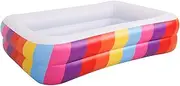 DIMAR GARDEN Inflatable Rainbow Swimming Pool, Outdoor Ground Rectangular Pool (Max 76.5x55x18.5±3 Inch)