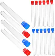 SHINEOFI Round Edge Sealed Bottles for Kitchen 100 Pcs Plastic Storage Containers Caps for Sewing Needle Bottles Random