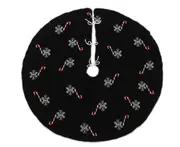 C17 122CM Knitted Tree Skirt Tree Bottom Apron Woolen Yarn Christmas Gift Decoration Snowflake Candy Cane Pattern Tree Skirt
