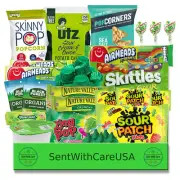 Green Snack Box - Green Snacks Green Party Candy Cookies