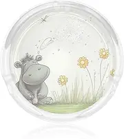 Glass Ashtray for Cigarettes Portable Decorative Modern Cigarette Ash Tray Hippo and Dandelion Round Cigar Ashtrays Holder Cute Cool Tabletop Ashtray for Office Home Indoor Outdoor