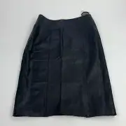 Jaclyn Smith Vintage Black Leather Pencil Straight Skirt Size 6 Zip up new NWT