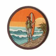 Surfer Patch Iron-On Applique For Clothing Beach Bag, Ocean Wave, Souvenir Gifts
