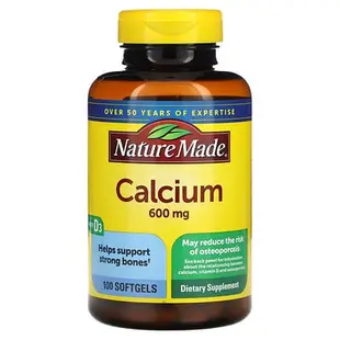 [iHerb] Nature Made Calcium Plus 維生素 D3，600 微克，100 粒軟凝膠