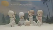 DEALERS ONLY 1986 Precious Moments 9 Pc. Nativity Set w/8" Figures NIB + 36 Back