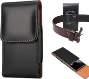 Phone Holster Pouch with Belt Clip 6.7-6.9inch Generic Leather Belt Clip Holster Compatible with Samsung S23 FE,S23 Ultra, S23+,S22 Ultra,S22+,Vertical Belt Clip Holster Case Pouch Compatible with iPh