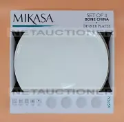 New Mikasa Aspen White Bone China Dinner Plates Set of Four High Quality