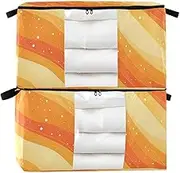 Yoogain 95 L zippered linen storage with Reinforced Handles, clear window organizer for closet for Clothing, Blanket, Bed Sheets, Pillows