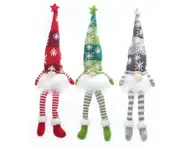C290 3PCS Christmas Long-legged Faceless Old Man Rudolph Doll with Light-up Doll Dwarf Goblin Doll Ornaments