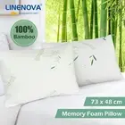Bamboo Pillow Memory Foam Pillows for Back Side Sleeper Medium Firm Profile Soft