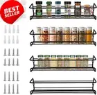 Wall Mounted 4 Tier Spice Rack Organizer Stainless Steel Kitchen Shelf