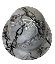 Hydro Dipped Hard Hat Ridgeline Full Brim Custom White Chains