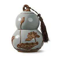 在飛比找樂天市場購物網優惠-汝窯葫蘆茶葉罐陶瓷密封儲存罐