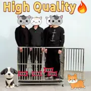 Super Strong Metal Dog Cage Black Pet Kennel with Wheels Crate Tray extra Large