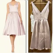 NWT $288 Bloomingdale’s AQUA Mikado Midi Dress Pale Pink Sz 0 Bridesmaid Wedding