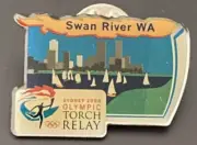 2000 Sydney Olympic Torch Relay Pin - The Sunday Mail-Swan River