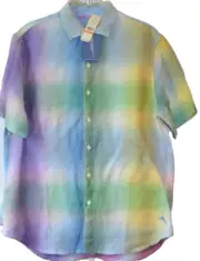 TOMMY BAHAMA Kaleidoscope Breezer Blue Danube Short Sleeve Camp Shirt SZ S $110