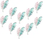 Angoily 10Pcs Sequin Leaf Embroidered Patches Multi Function Iron Coat and Hat Decorative Patches for DIY Clothing Repair and Personalization