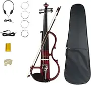 [ENNBOM] Beginner 4/4 Electric Violin Ebony Silent Violin Electric Violin Introductory Set (Wine red)