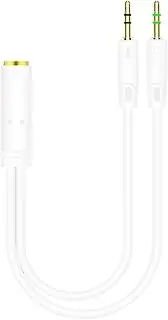 3.5mm Jack Audio Splitter - Aux Splitter Cable, 3.5mm Extension Splitter Cable | Headset Mic Aux Audio Y Splitter Extension Cables, Enjoy Excellent Sound Quality Mic & Audio Splitter for Laptop