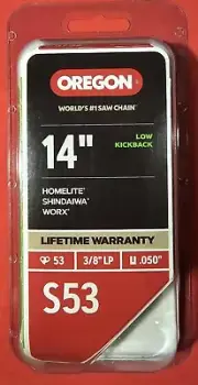 Oregon S53 14" Low Kickback Replacement Chainsaw Chain Homelite Worx Shindaiwa