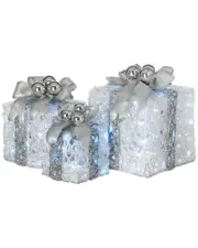 National Tree Company Glittered White Gift Boxes
