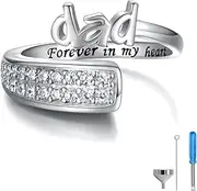 [oGoodsunj] Sterling Silver Urn Ring for Ashes: 925 Mom Dad Ash Memorial Keepsake Cremation Jewelry Rings Gifts for Women Girls