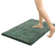 Extra Soft Absorbent Bathroom Rug Machine Washable Bath Mat for Bathroom Floor-Green