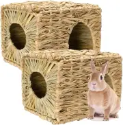 Auto-plaza Foldable Grass Woven Animal Hut Bunny House Play Hideaway Bed Mat ...